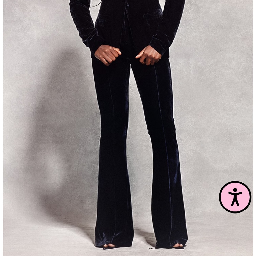 Elegant Black Velvet Women's Pants